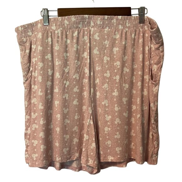 NWT Disney Mickey Mouse Pink Sleepwear Pajama Set XXL – Soft Knit Tee & Shorts - Picture 3 of 4